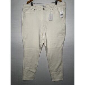 Good American Good Curve Skinny Crop High Rise White Jeans NWT Women’s Size‎ 20